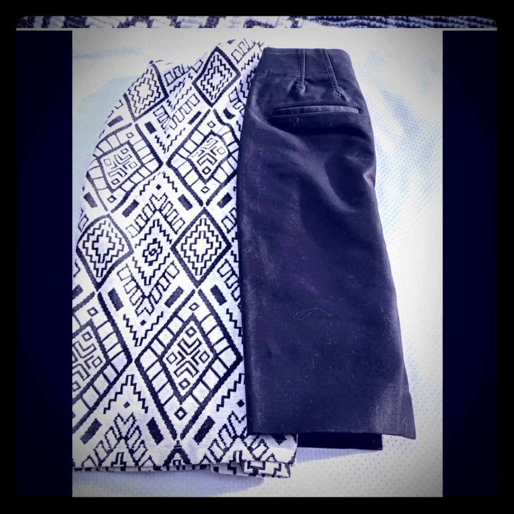 Zara Trafaluc XXS 00 tribal skirt cream black